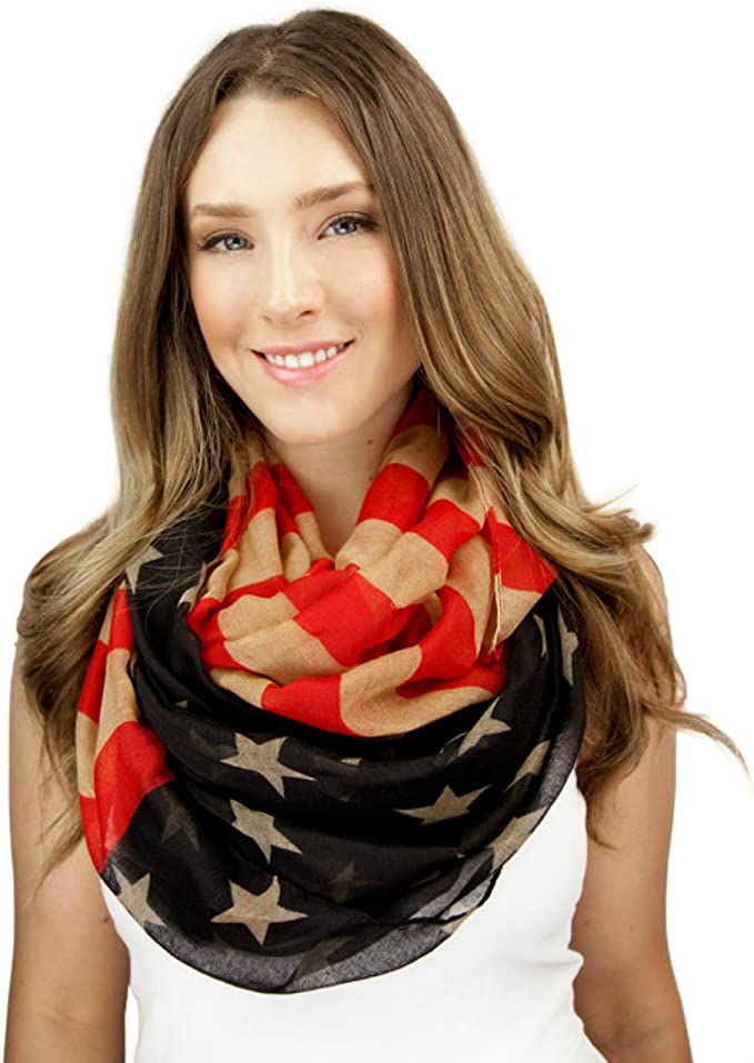 Vintage Inspired American Flag Infinity Scarf Vista Shops