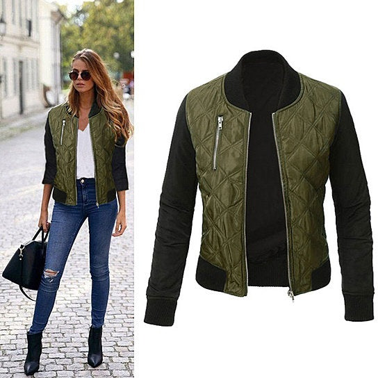 Chic Babe Bomber Jacket In Quilted Satin Vista Shops