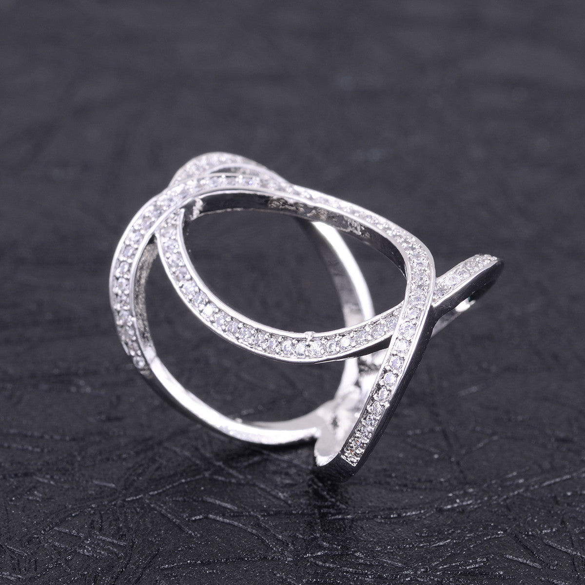 XOXO Diamond Crystal Rings In Rose Gold And Silver Tones Vista Shops