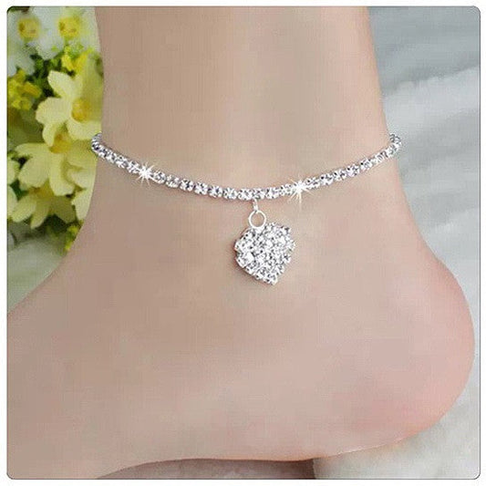 Glowing Heart Crystal Anklet Vista Shops