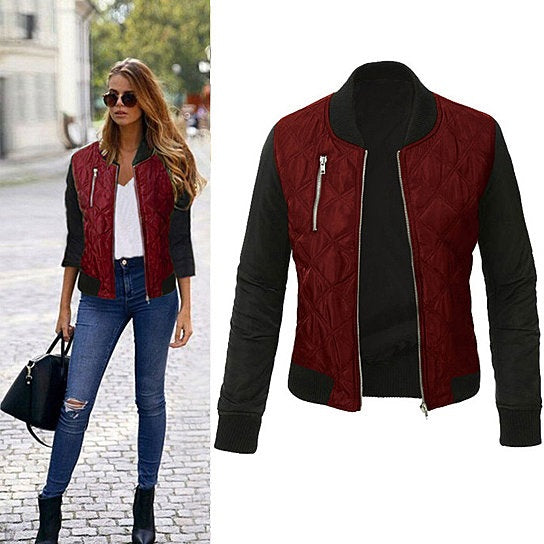 Chic Babe Bomber Jacket In Quilted Satin Vista Shops