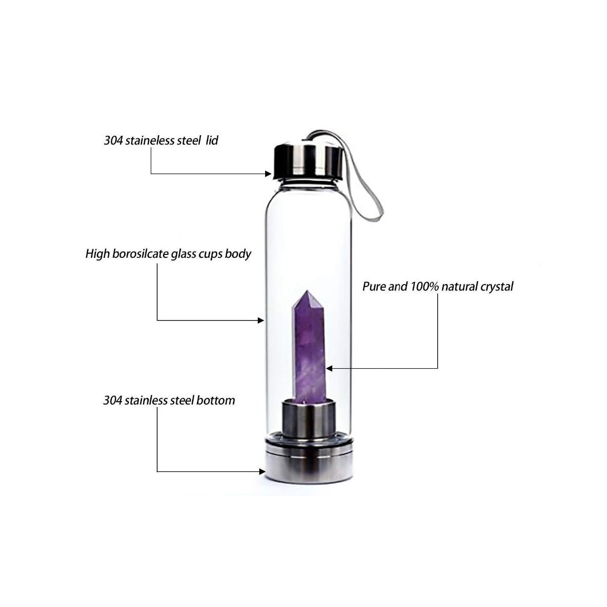 Pure Essence Natural Stone Infused Water In Glass Bottle Vista Shops