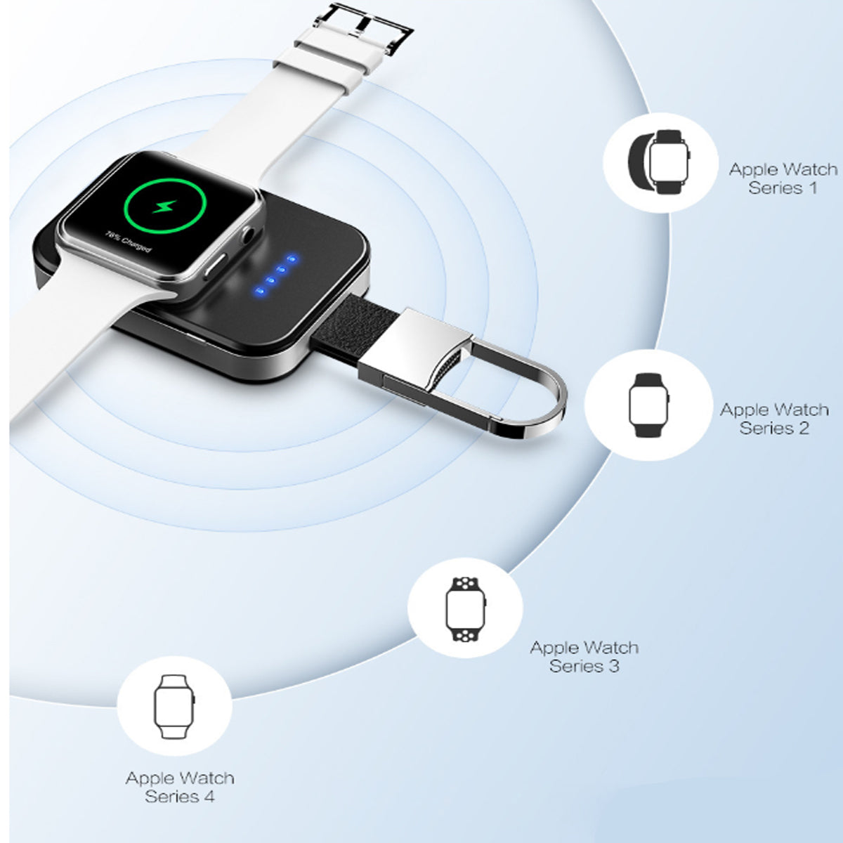 Apple Watch Wireless Charger Power Bank On Key Chain Vista Shops