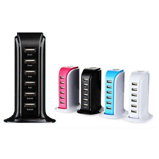 Smart Power 6 USB Colorful Tower for Every Desk at Home or Office charge any Gadget Vista Shops