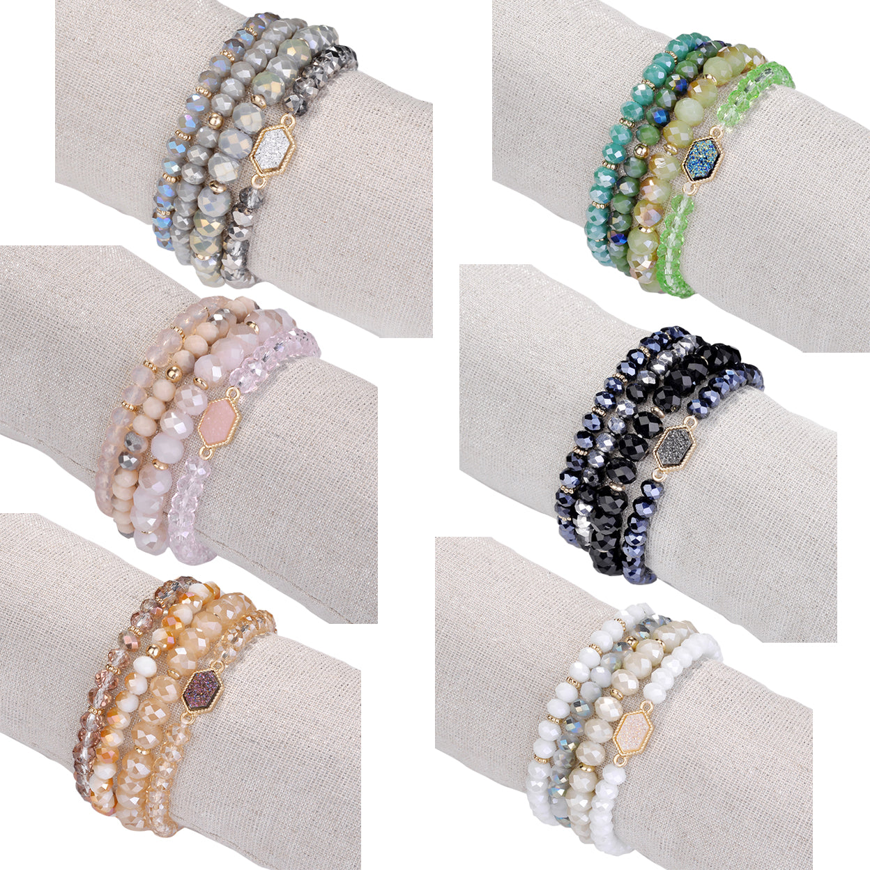 Arm Candy Natural Stone And Glass Crystal Bracelets Vista Shops