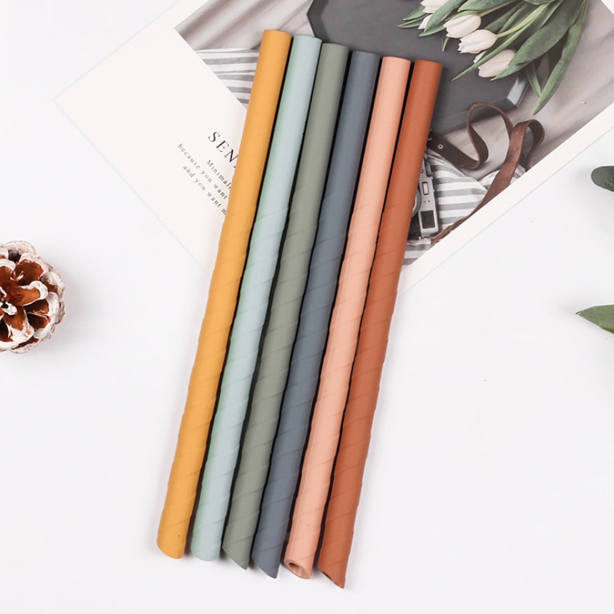Eco Safe 8 In 1 Silicon Reusable Straws For HOT/COLD Drinks Vista Shops