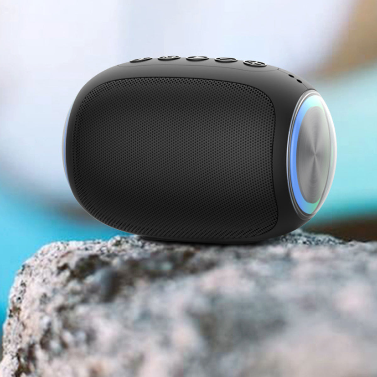 Oval Drum Bluetooth Speaker With LED Ring Light Vista Shops