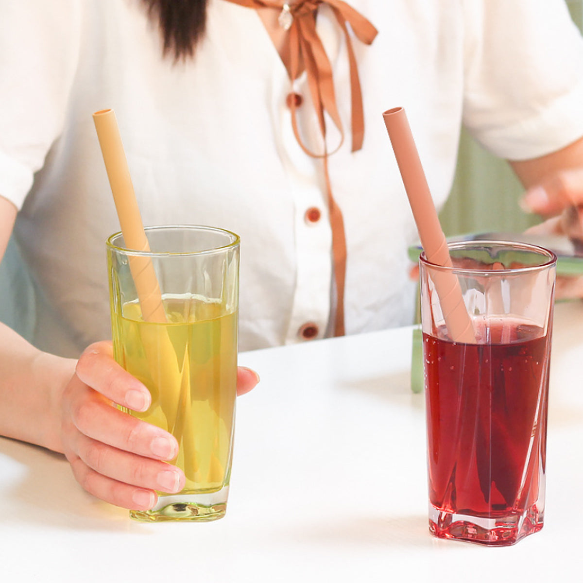 Eco Safe 8 In 1 Silicon Reusable Straws For HOT/COLD Drinks Vista Shops