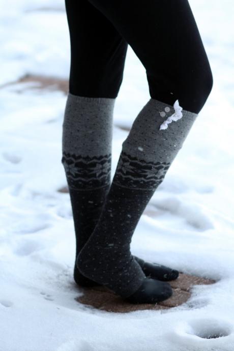 Soft Snowflakes Xmas Leg Warmers Vista Shops