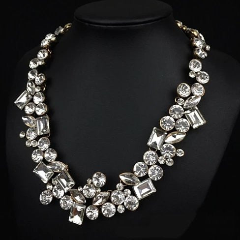 Hello Gorgeous! Diamond Crystal Statement Necklace Vista Shops
