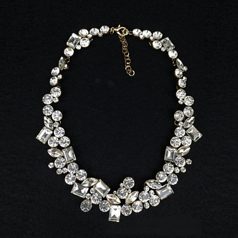 Hello Gorgeous! Diamond Crystal Statement Necklace Vista Shops