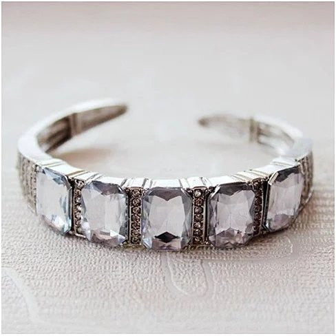 Majestic Diamond Crystal Open Ended Bracelet Vista Shops