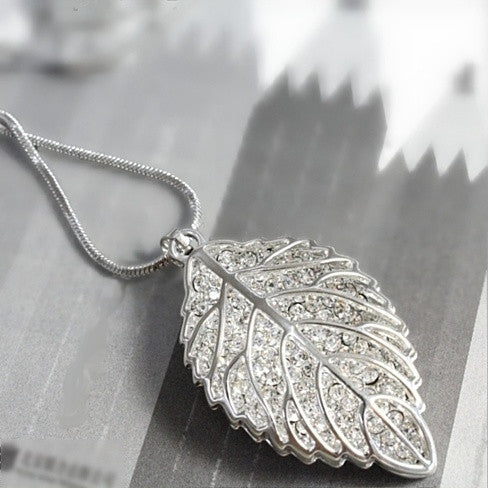 New Leaf Diamond Crystal Necklace Vista Shops