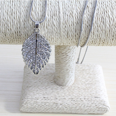 New Leaf Diamond Crystal Necklace Vista Shops