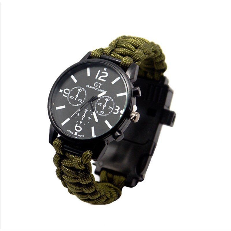 Outdoor Multi function Camping Survival Watch Bracelet Tools With LED Light Sportfans Store