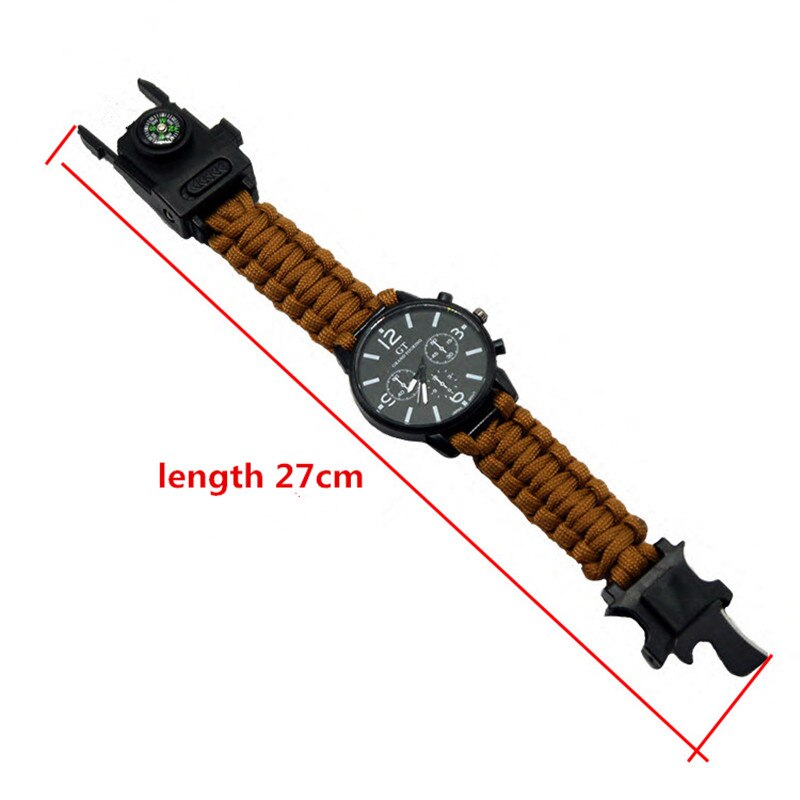 Outdoor Multi function Camping Survival Watch Bracelet Tools With LED Light Sportfans Store