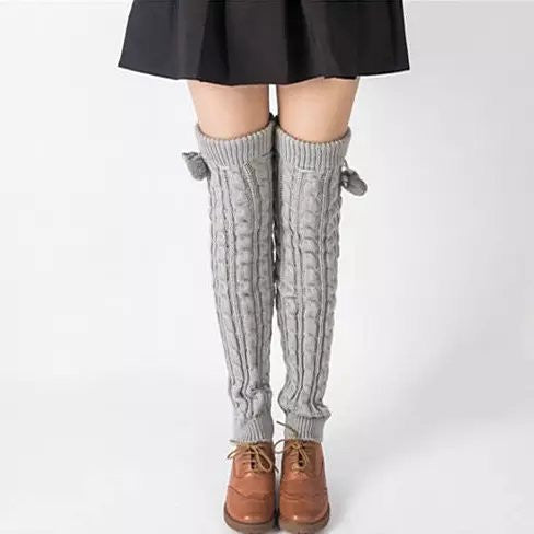 POMPOM LOVE Adorable Knee High Socks Vista Shops