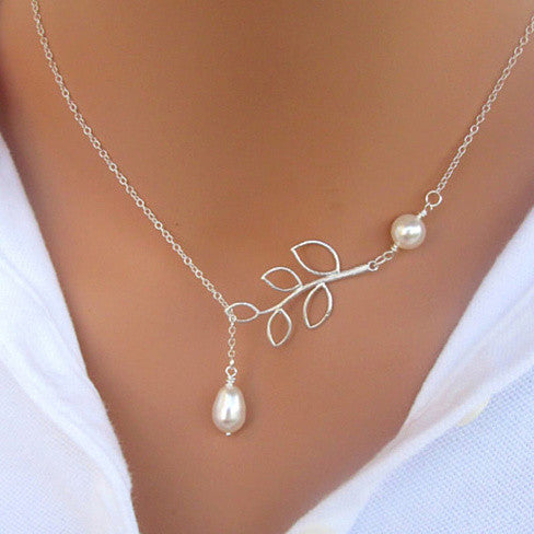Pearls Of Joy Lariat Necklace In White Gold And Yellow Gold Plating Vista Shops