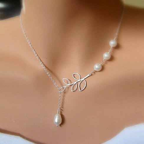 Pearls Of Joy Lariat Necklace In White Gold And Yellow Gold Plating Vista Shops