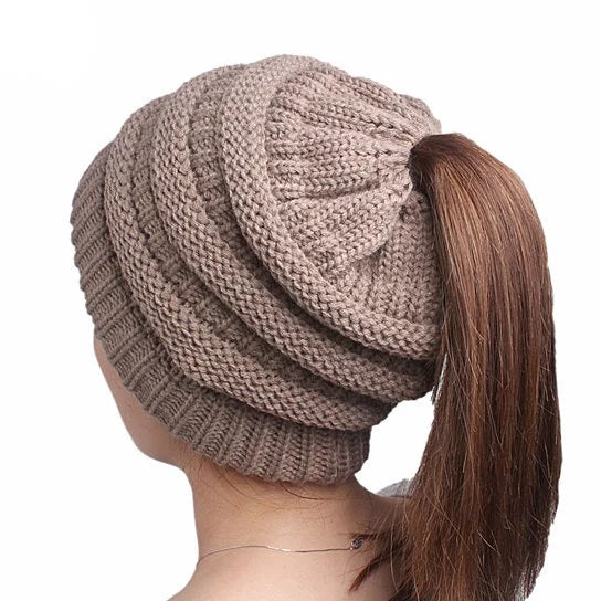 Pony Beanie Super Cute Cable Knit Hat Vista Shops