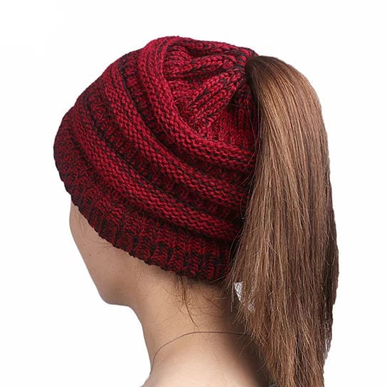 Pony Beanie Super Cute Cable Knit Hat Vista Shops