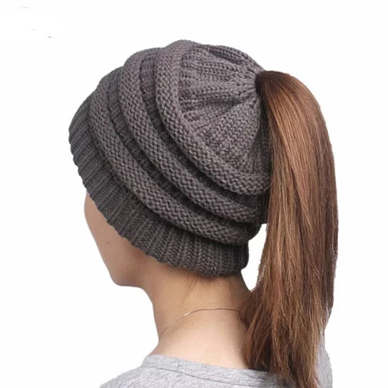 Pony Beanie Super Cute Cable Knit Hat Vista Shops