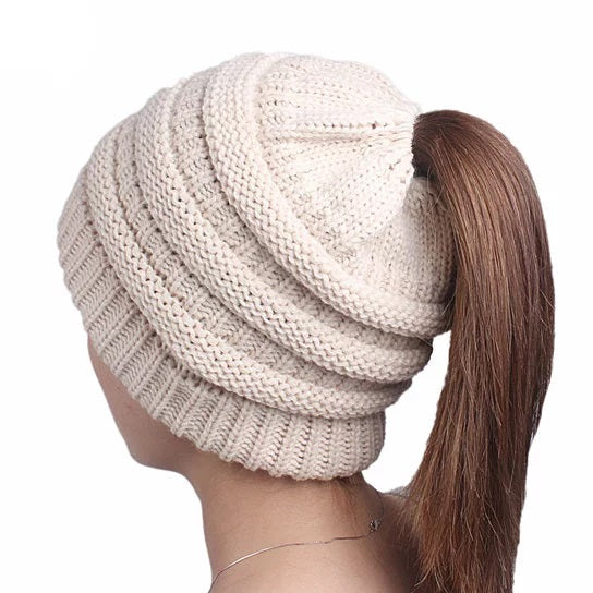 Pony Beanie Super Cute Cable Knit Hat Vista Shops