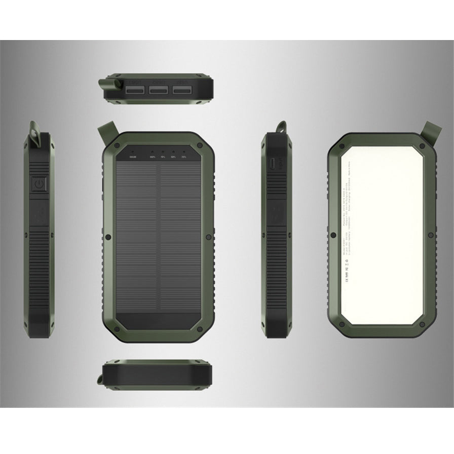 Sun Chaser Mini Solar Powered Wireless Phone Charger 10,000 mAh With LED Flood Light Vista Shops