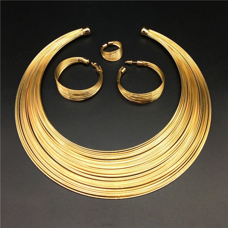 Simplicity Set Of Necklace Bracelet Ring And Earrings Italian Design Vista Shops