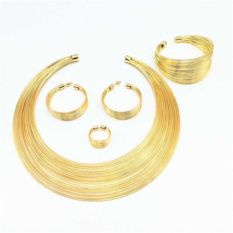 Simplicity Set Of Necklace Bracelet Ring And Earrings Italian Design Vista Shops