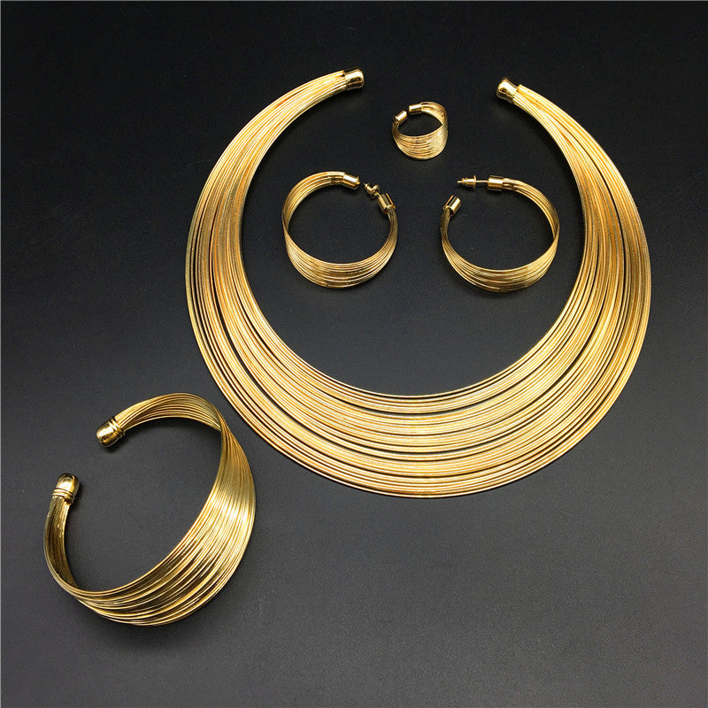 Simplicity Set Of Necklace Bracelet Ring And Earrings Italian Design Vista Shops