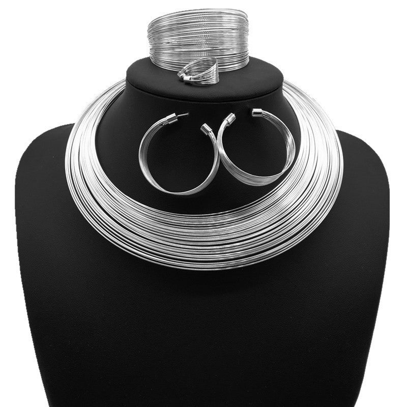Simplicity Set Of Necklace Bracelet Ring And Earrings Italian Design Vista Shops