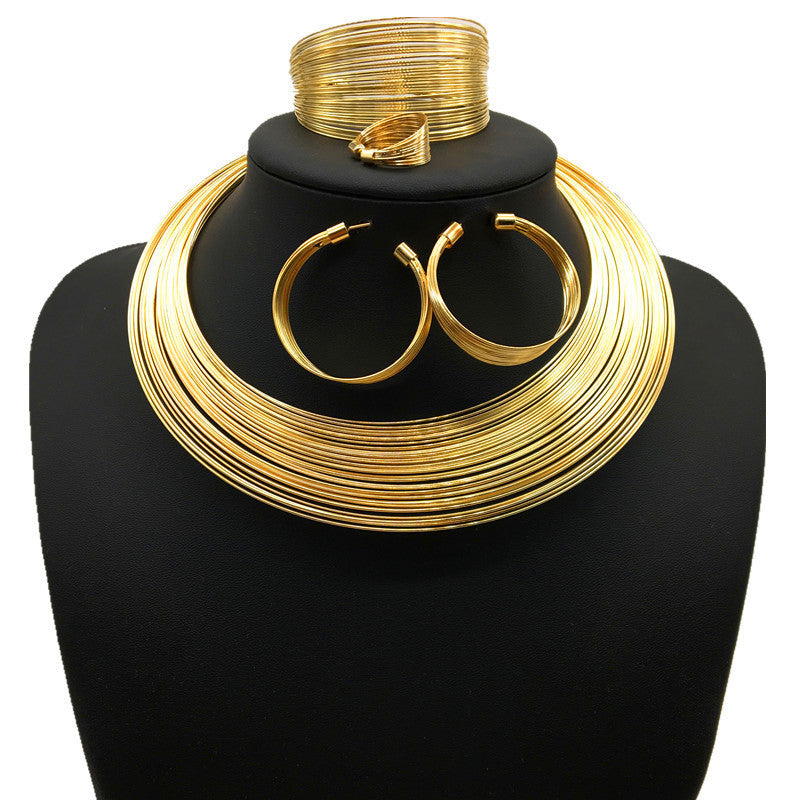Simplicity Set Of Necklace Bracelet Ring And Earrings Italian Design Vista Shops