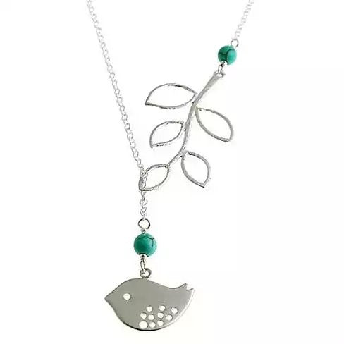 TURQUOISE SPRING Beautiful Bird Lariat Necklace Vista Shops