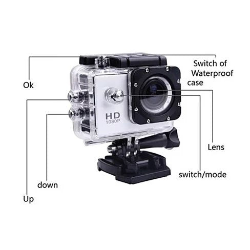 All PRO Action Sports Camera With 1080P HD And WiFi 18 PCS Of Accessory Included Vista Shops