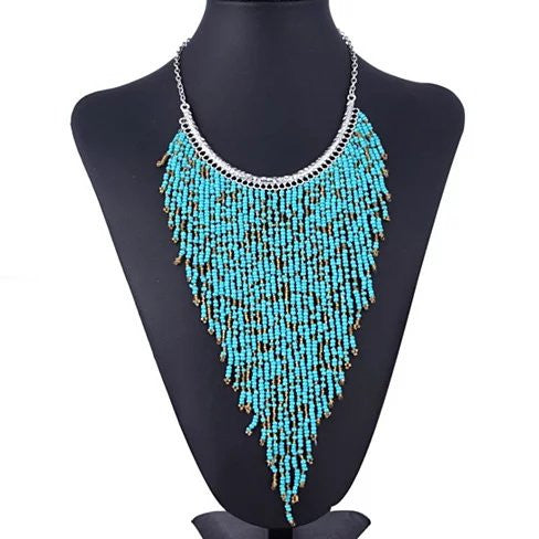 Bohemian Beads Waterfall Necklace Vista Shops