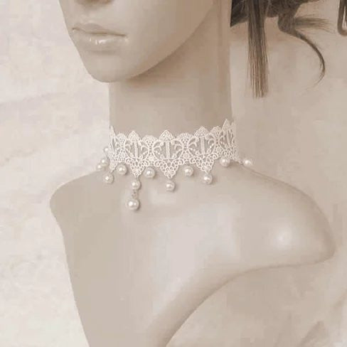 The Touch Of Vintage Victorian Style Crochet Necklace and Bracelet Set Vista Shops