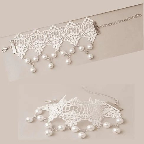 The Touch Of Vintage Victorian Style Crochet Necklace and Bracelet Set Vista Shops
