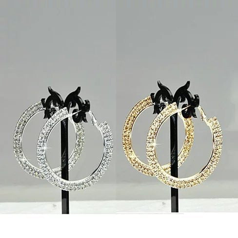 ETERNITY EVER GLOW - Double Shine Hoop Earrings Crystal Vista Shops