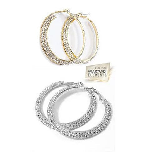ETERNITY EVER GLOW - Double Shine Hoop Earrings Crystal Vista Shops
