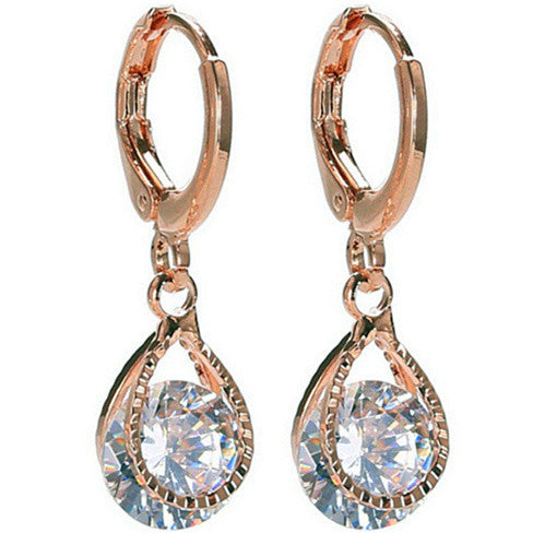 Diamond Drops Colorful Hoop Earrings In Rose Gold And Silver polish Vista Shops