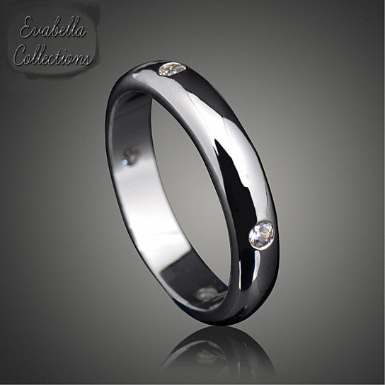 Ella Eternity Band With 4 Crystals Classic Stackable Ring Vista Shops