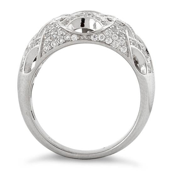 Commitment Ring Woven Style CZs On Platinum Plating Vista Shops