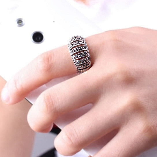 Markeza Ring In Semi Precious Marcasite Pave Crystals Vista Shops