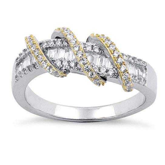 Prosper Platinum Ring With Golden Loops Vista Shops