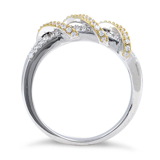 Prosper Platinum Ring With Golden Loops Vista Shops