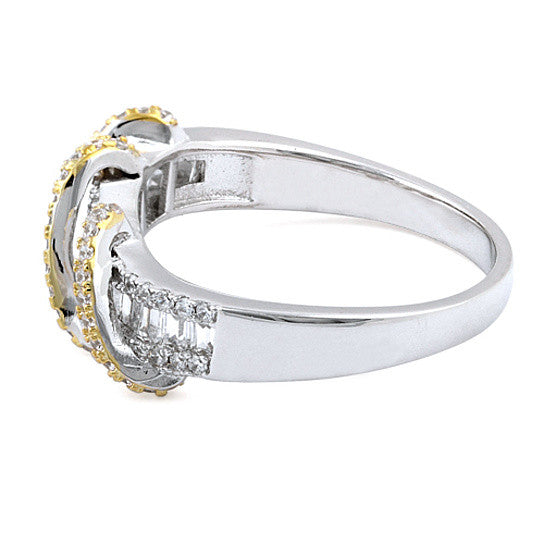 Prosper Platinum Ring With Golden Loops Vista Shops