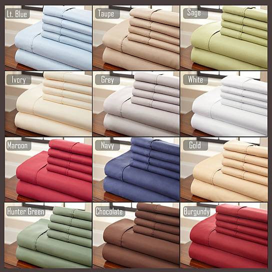 6-Piece Luxury Soft Bamboo Bed Sheet Set in 12 Colors Vista Shops