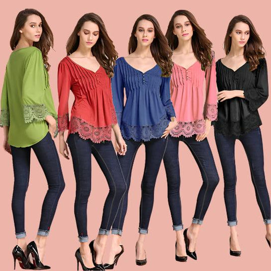 Explora Tops In Pretty Pintucks And Breezy Lace Details Vista Shops