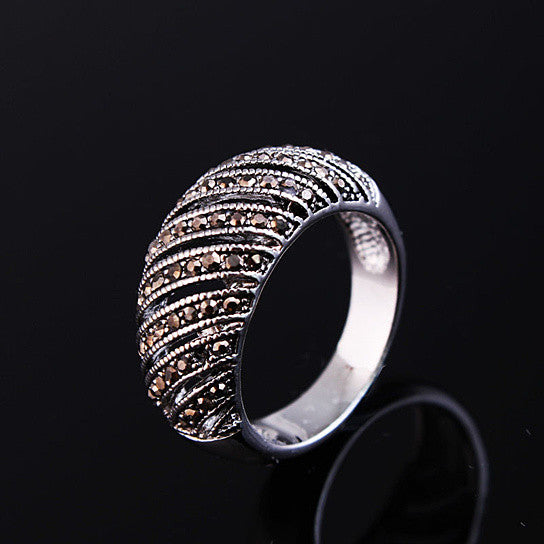 Markeza Ring In Semi Precious Marcasite Pave Crystals Vista Shops